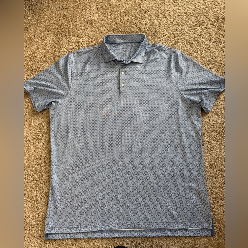 johnnie-O Light Blue Micro-Pattern Polo
